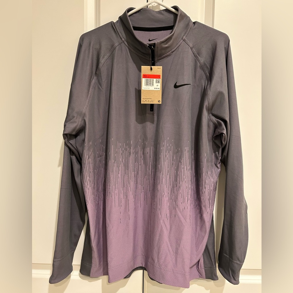 Nike Gray and Purple Long Sleeve Pullover